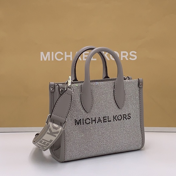 MICHAEL KORS MIRELLA XSMALL SHOPPER CROSSBODY PEARL GREY COLOR - Picture 4 of 16